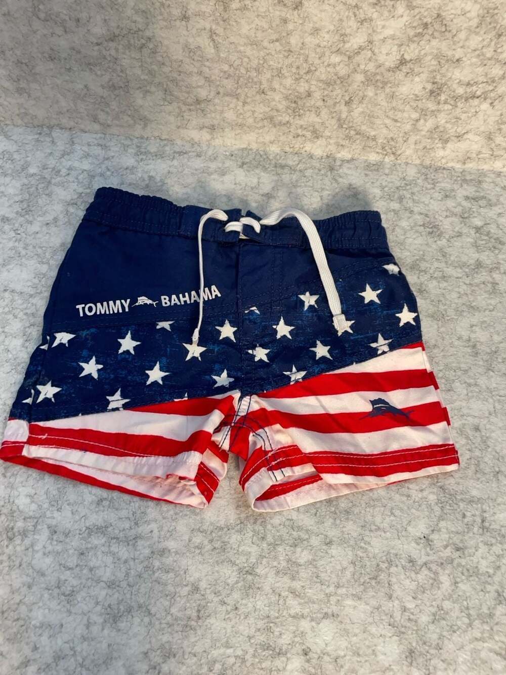 Tommy Bahama Boys American Flag Patriotic Swim Trunks Size 12M